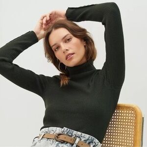 Anthropologie Maeve Holly Green Mock Turtleneck (XS) BRAND NEW